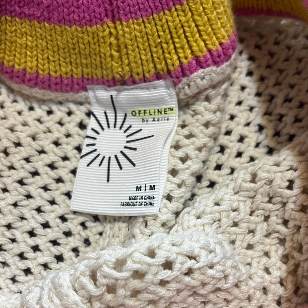 NWOT Offline by Aerie Cream Knit/ Crochet Women Shorts for Beach- Medium - Picture 2 of 3